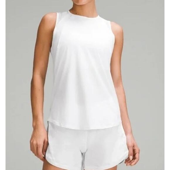 Lululemon Sculpt Flowy Relaxed Fit Mesh Muscle Tank Top White Medium - Picture 1 of 8